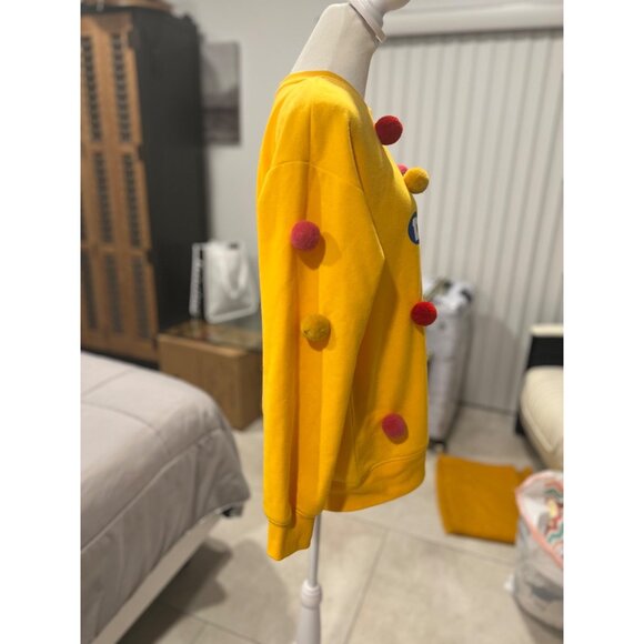 Tootsie Roll Dots Candy Sweatshirt Pom Pom Ugly Sweater Women’s small yellow - Picture 3 of 6